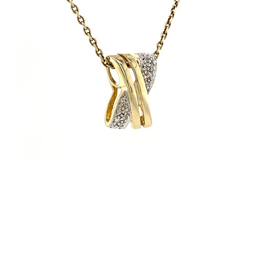 Gold pendant with diamond 14 crt