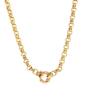 Gold jasseron necklace 45 cm 14 crt