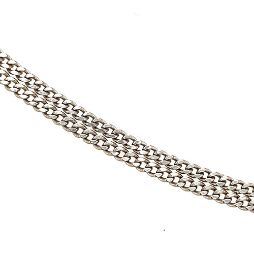 Feinschmecker-Halskette aus Weißgold, Länge 42,5 cm, 14 Karat