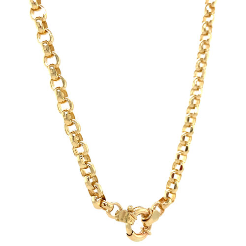 Gold jasseron necklace 45 cm 14 crt