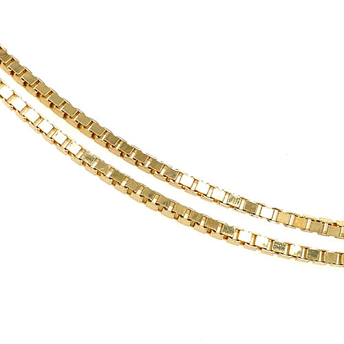 Goldene venezianische Halskette, 45 cm lang, 14 Karat