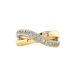 Gold infinity ring with diamond 14 crt