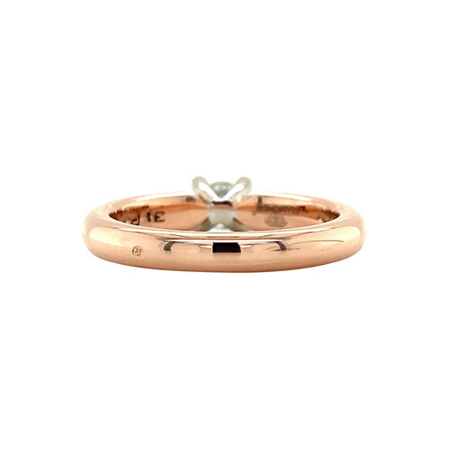 Rose gold solitaire ring with diamond 14 crt