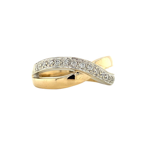 Gouden infinity ring met diamant 14 krt