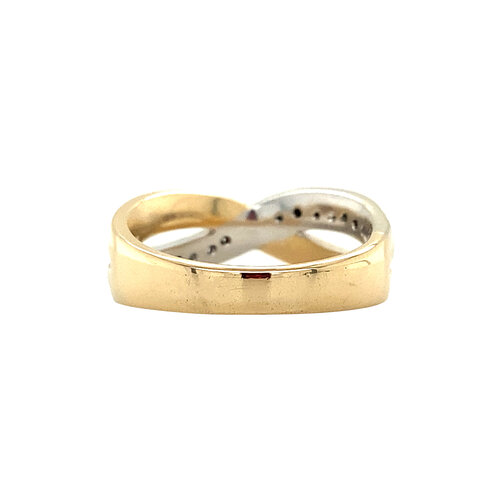 Gouden infinity ring met diamant 14 krt