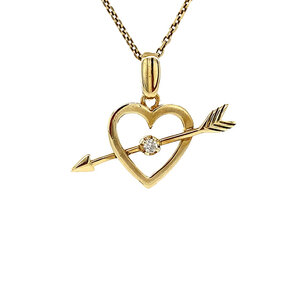 Gold heart pendant 14 crt