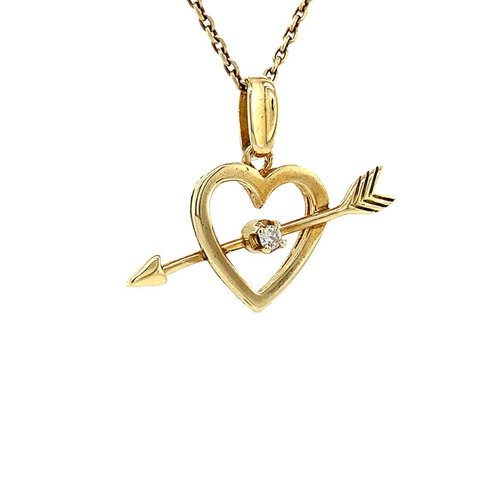 Gold heart pendant 14 crt