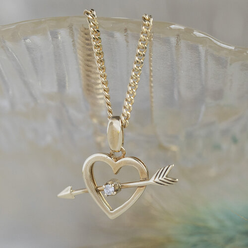 Gold heart pendant 14 crt