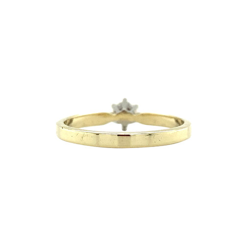 Gouden solitair ring met diamant 14 krt