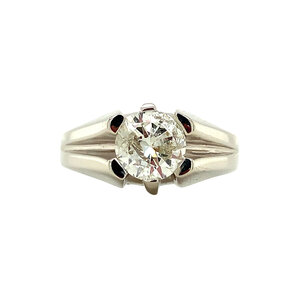 Witgouden ring met diamant 14 krt