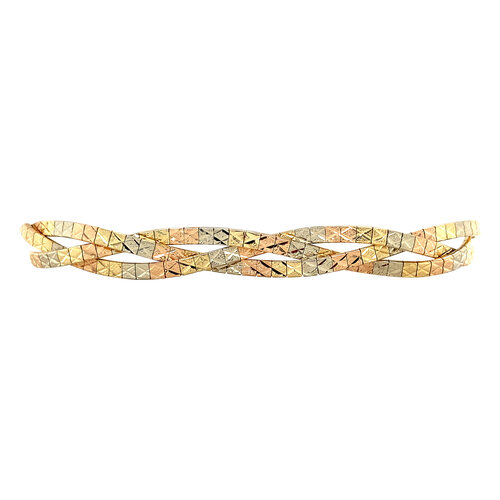 Tricolor gold bracelet 14 crt