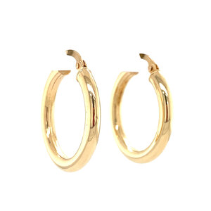 Gold smooth earrings 14 kt