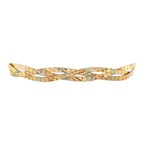 Tricolor gold bracelet 14 crt