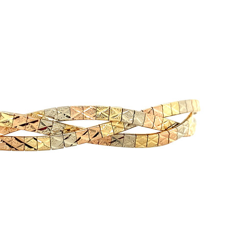 Tricolor gold bracelet 14 crt