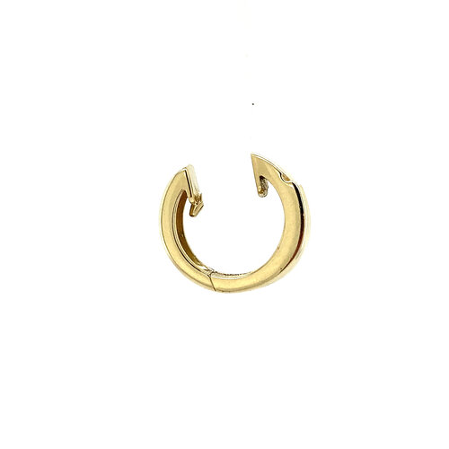 Gold folding hoop earrings with zirconia 14 crt