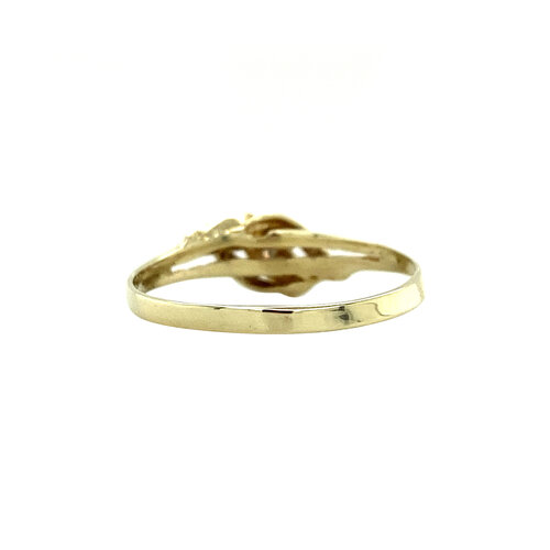 Gouden fantasie ring met zirkonia 14 krt