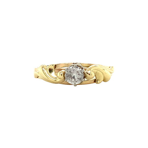 Gouden ring met zirkonia 14 krt