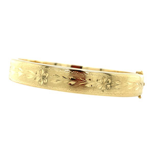 Gouden bangle met gravure 14 krt