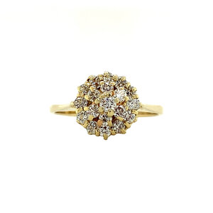 Gold-Entourage-Ring mit Diamant 14 Karat