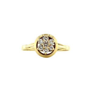 Gouden entourage ring met diamant 14 krt