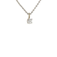 White gold solitaire pendant with 14 crt diamond