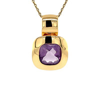 Gold clip pendant with amethyst 18 crt