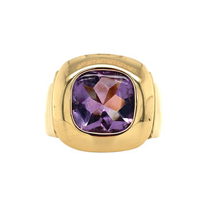 Gold ring with amethyst 18 crt