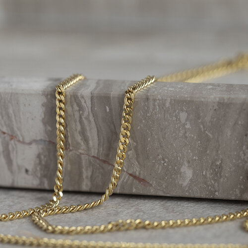 Gold length necklace gourmet 45-60 cm 14 crt