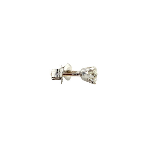 White gold solitaire stud earrings with diamond 0.76ct. 18 ct