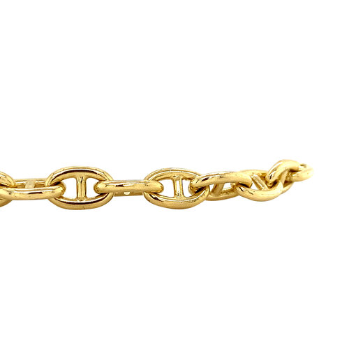 Gold coffee bean bracelet 19 cm 18 crt