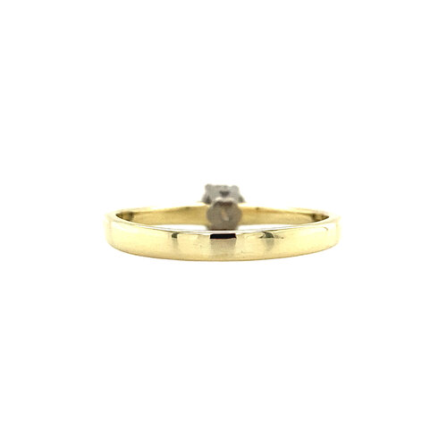 Gouden solitair ring met diamant 14 krt