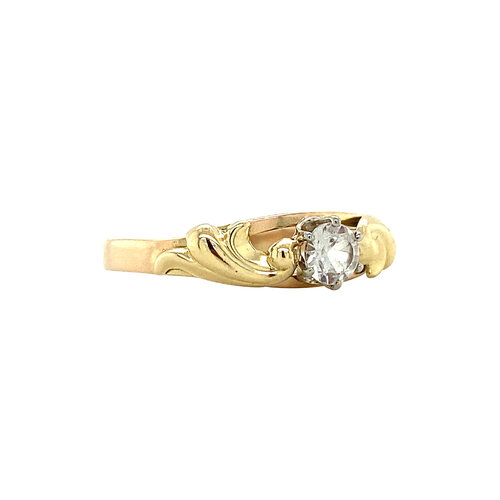 Gouden ring met zirkonia 14 krt