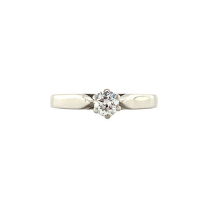 Witgouden solitair ring met diamant 14 krt