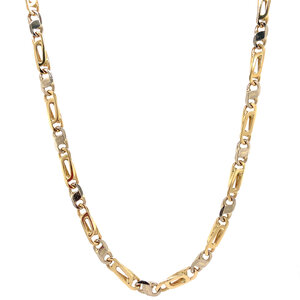 Gold falcon eye necklace 60 cm 14 crt