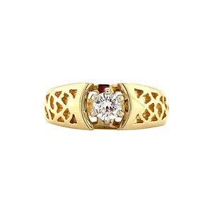 Gold ring with diamond 14 crt