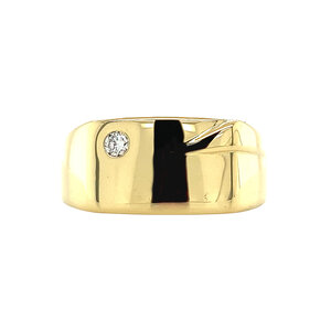 Gold men's ring with diamond 18 crt