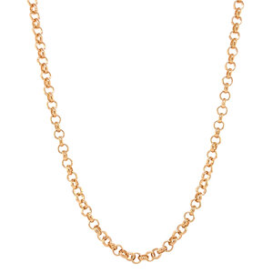 Gold jasseron necklace 77 cm 14 crt