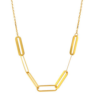 Gouden paperclip collier 46 cm 20 krt