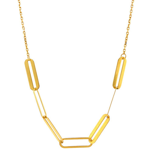 Gold paperclip necklace 46 cm 20 crt
