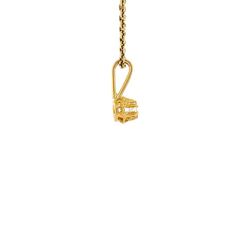 Gold solitaire pendant with diamond 14 crt