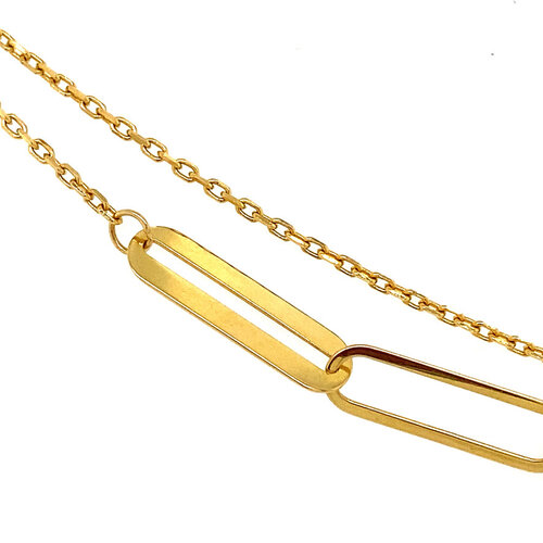 Gouden paperclip collier 46 cm 20 krt