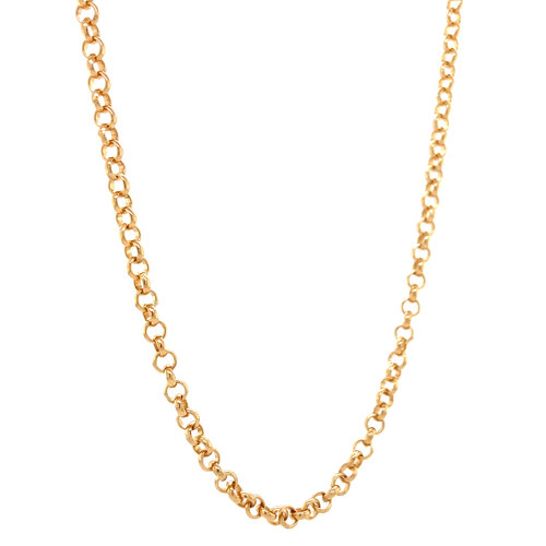 Gold jasseron necklace 77 cm 14 crt