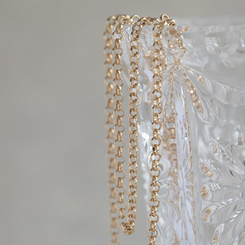 Goldene Jasseron-Halskette, 77 cm, 14 Karat