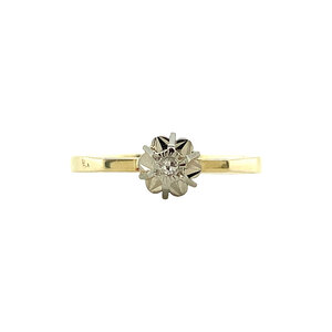 Gold solitaire ring with diamond 14 crt