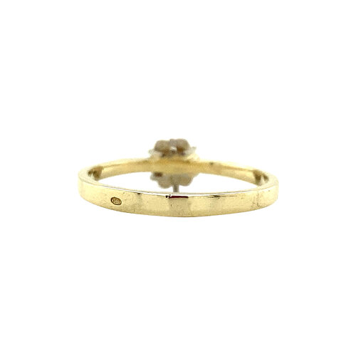 Gouden solitair ring met diamant 14 krt