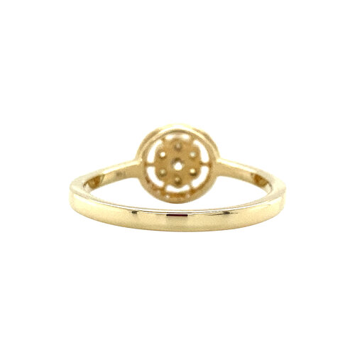 Gold rosette ring with diamond 14 crt