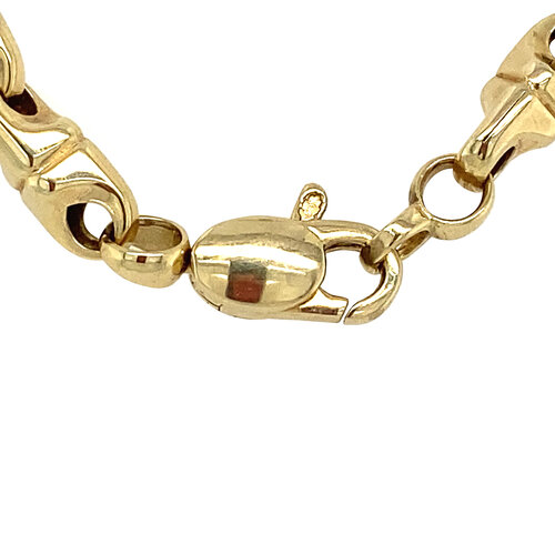 Gold fantasy necklace 62 cm 14 crt