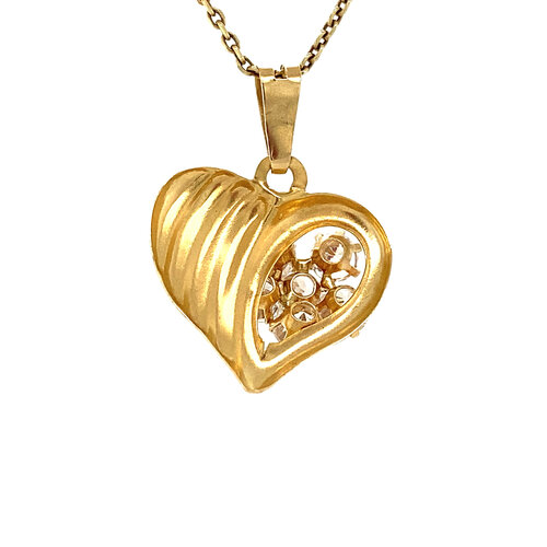 Gouden hart hanger met zirkonia 18 krt