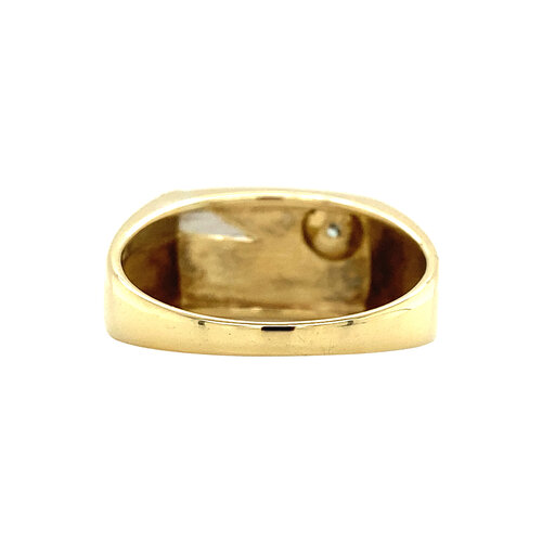 Gold men's ring with diamond 18 crt