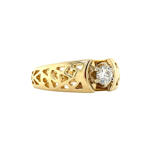 Gold ring with diamond 14 crt